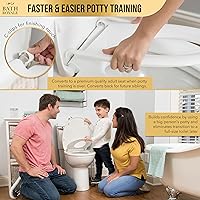 Vista 5 de BATH ROYALE Asiento de entrenamiento para ir al baño - Cierre suave, Kingsport BR721-00, blanco alargado, combo para adultos y niños