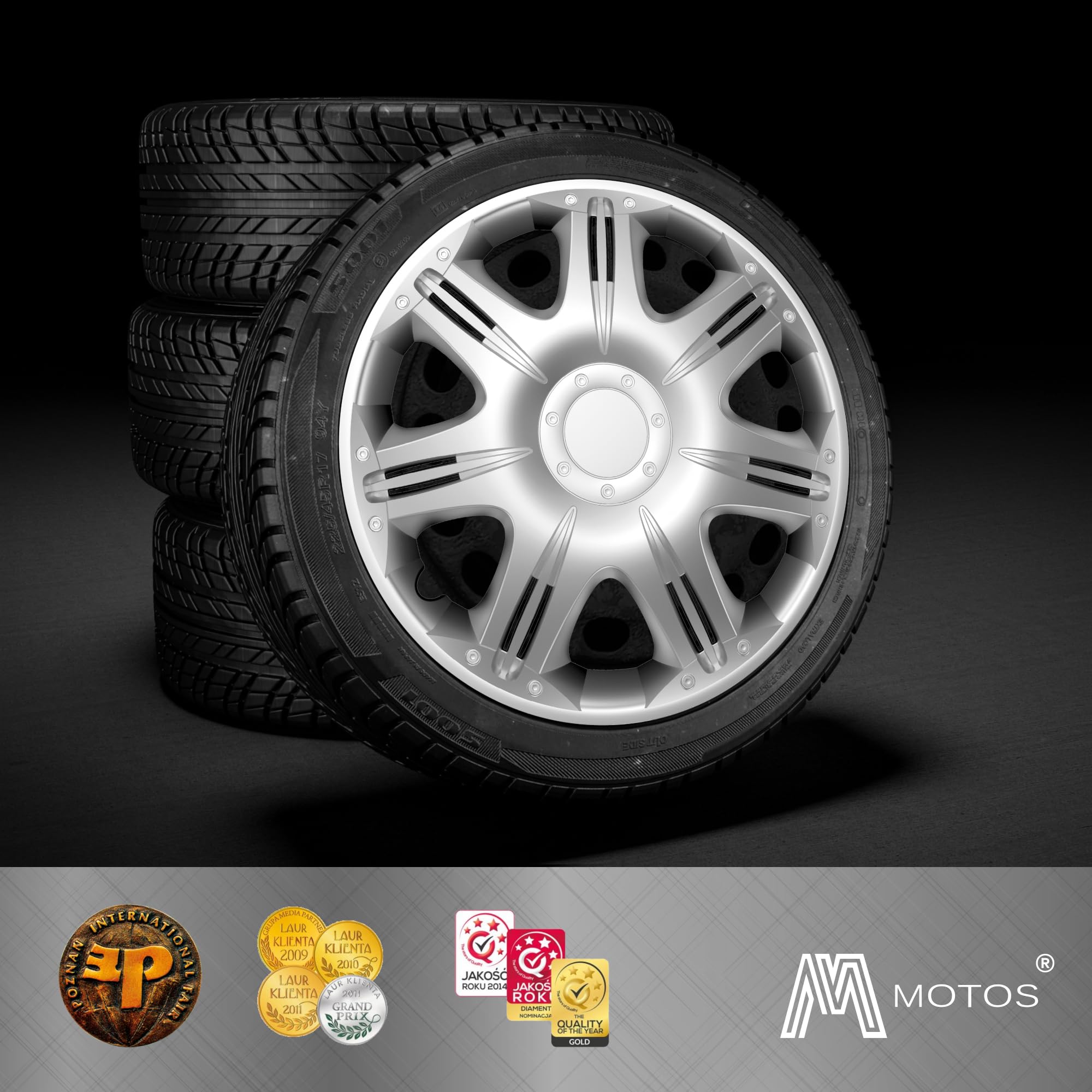 M MOTOS Set di 4 Copricerchi 16 pollici - Eliminate i graffi con questi copriruota flessibili e leggeri da 16 pollici. Facili da installare, non richiedono attrezzi e proteggono dallo sbiadimento!