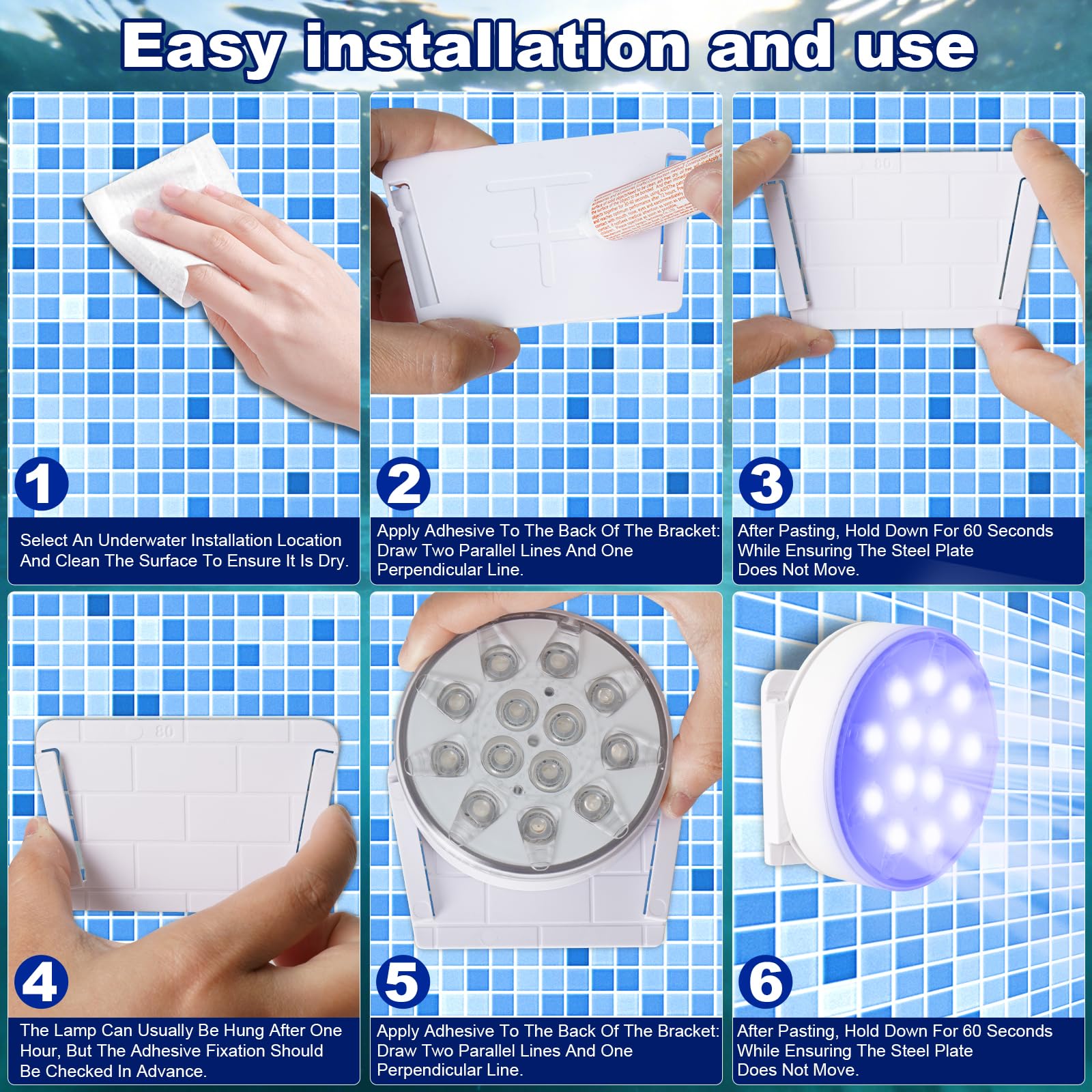 2 Stück Unterwasser LED mit Fernbedienung, Pool Beleuchtung Unterwasser, RGB-Multi-Farbwechsel mit IP68-Wasserdicht, Wiederaufladbare Magnetische Pool lichter für Schwimmbad, Spa, Aquarium, Party