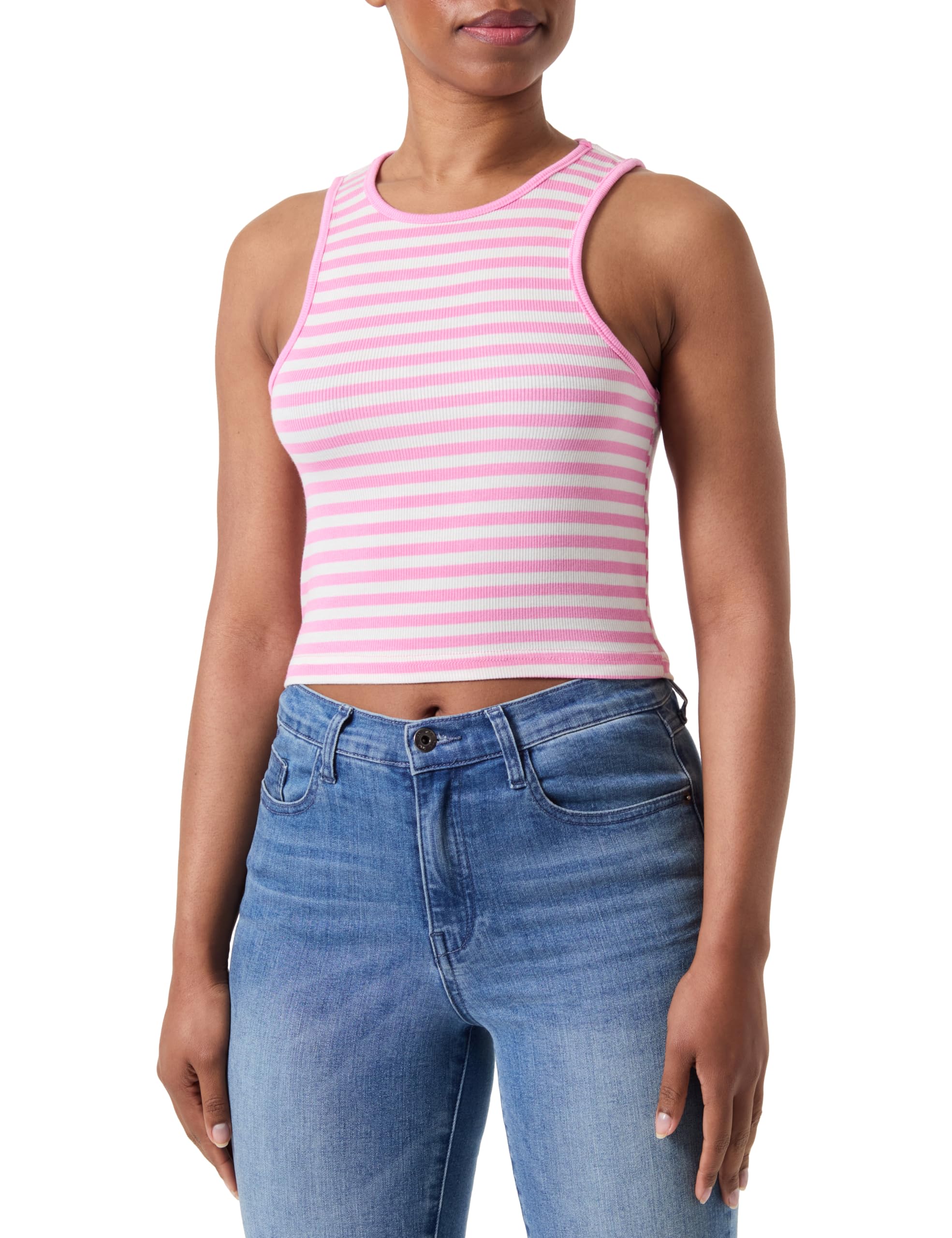 ONLY Women's Onlbelia S/L Crop JRS Top, Pink, XXL
