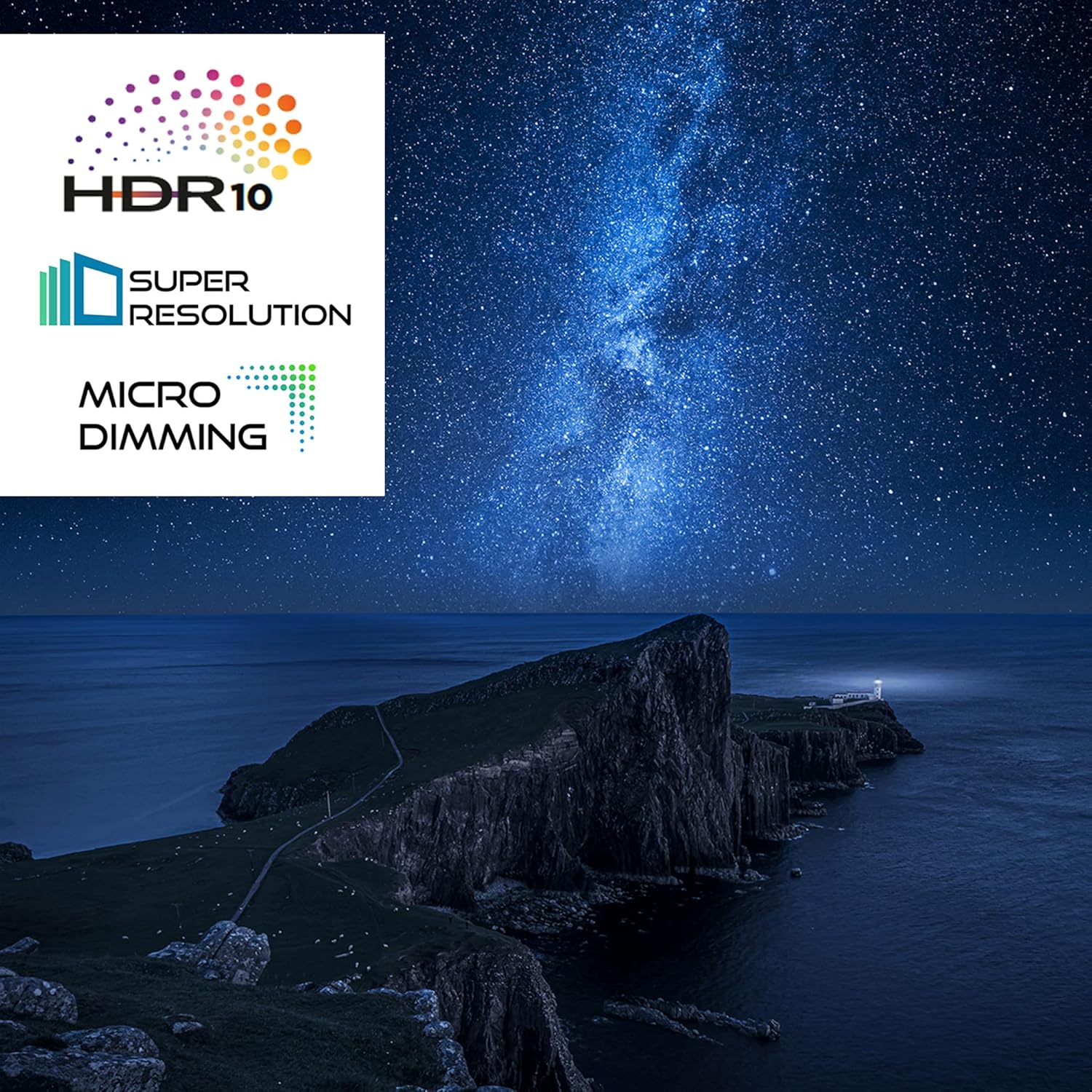 HDR10, Super Resolution, Micro Dimming-logoer