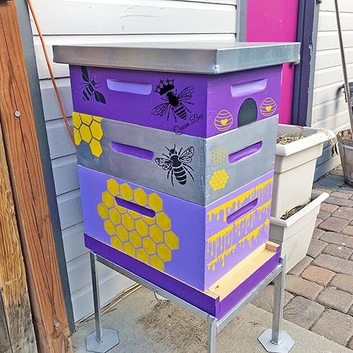 Miniatura 10 de 16 plantillas de panal de abeja, plantillas de abeja reutilizables para pintar en letreros de madera, muebles, manualidades, pared, lienzo, tela,