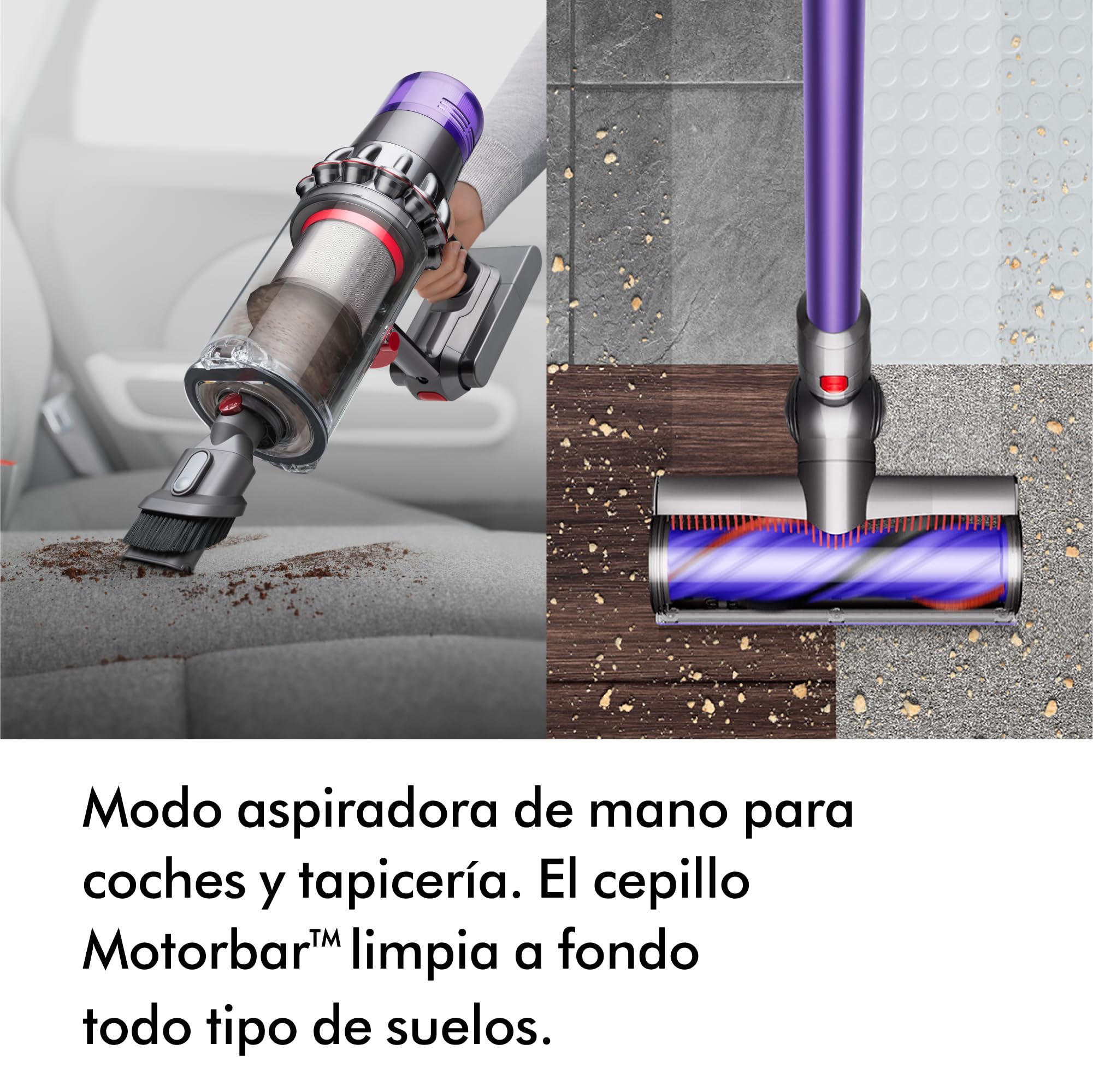 Dyson V11™ Advanced aspiradora sin Cable – 200 Airwatts, 60 min de autonomía, tecnología Anti-enredos, aspiradora de Mano y Suelos (Níquel/Violeta)