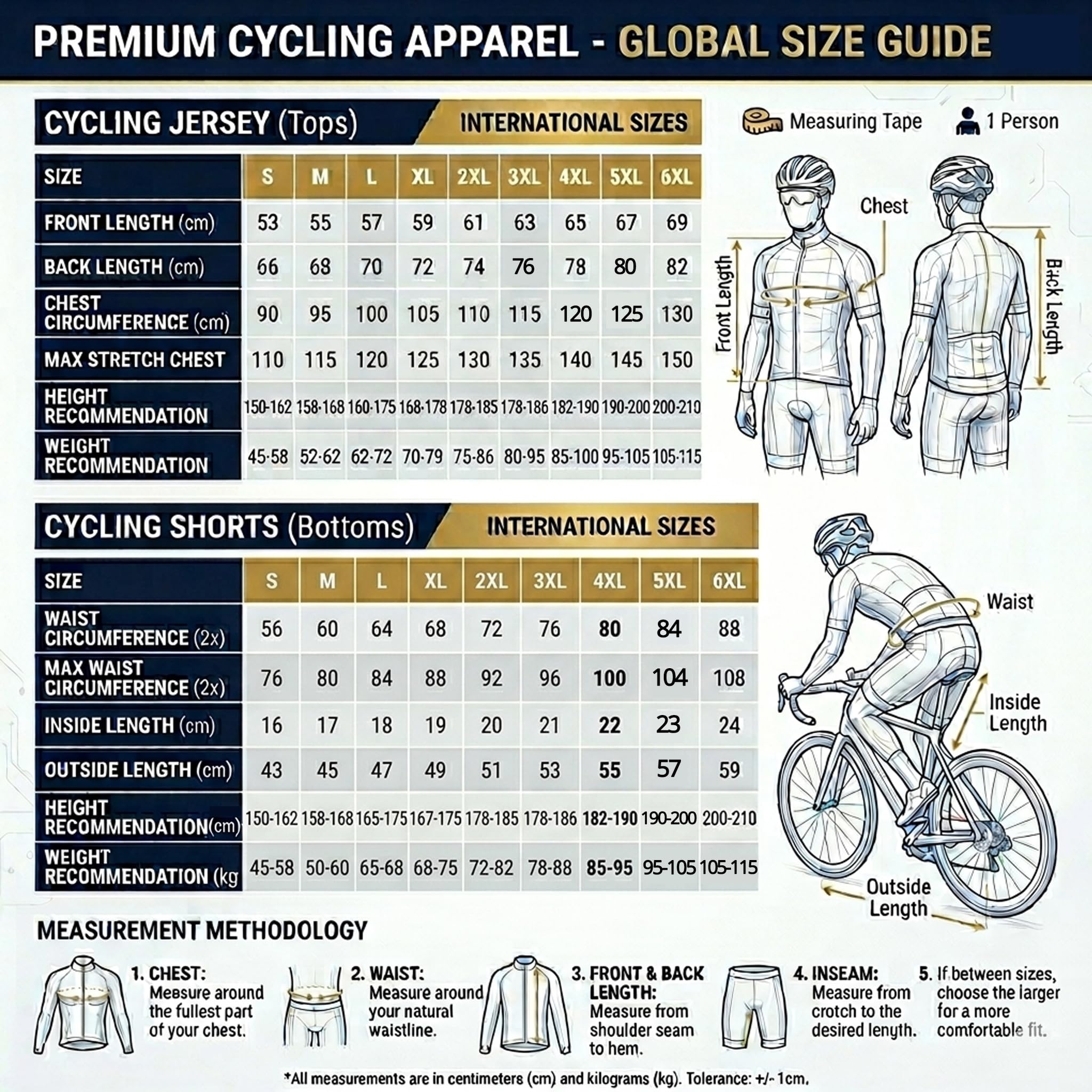 Herren & Damen Fahrradtrikot Set mit Bib Shorts, Schnelltrocknender Radsportanzug für Freizeitfahrer, Helle Farben Rennradbekleidung