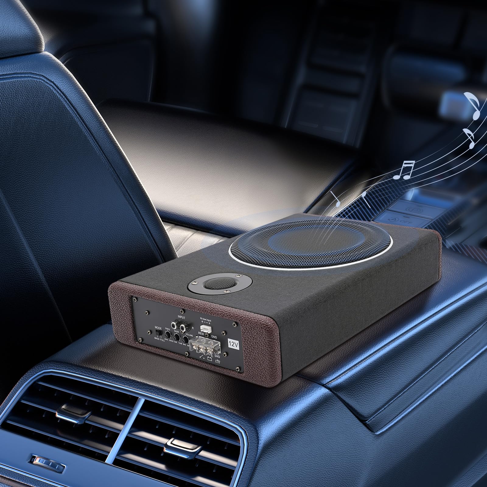 Subwoofer para coche, 12 V, 600 W, bajo estéreo, 8 pulgadas, amplificador de subwoofer activo para coche, SUV, camión, sistema de sonido