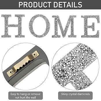 Amazon.com: Jetec 4 Pcs Love Home Sign Large Crystal Diamond