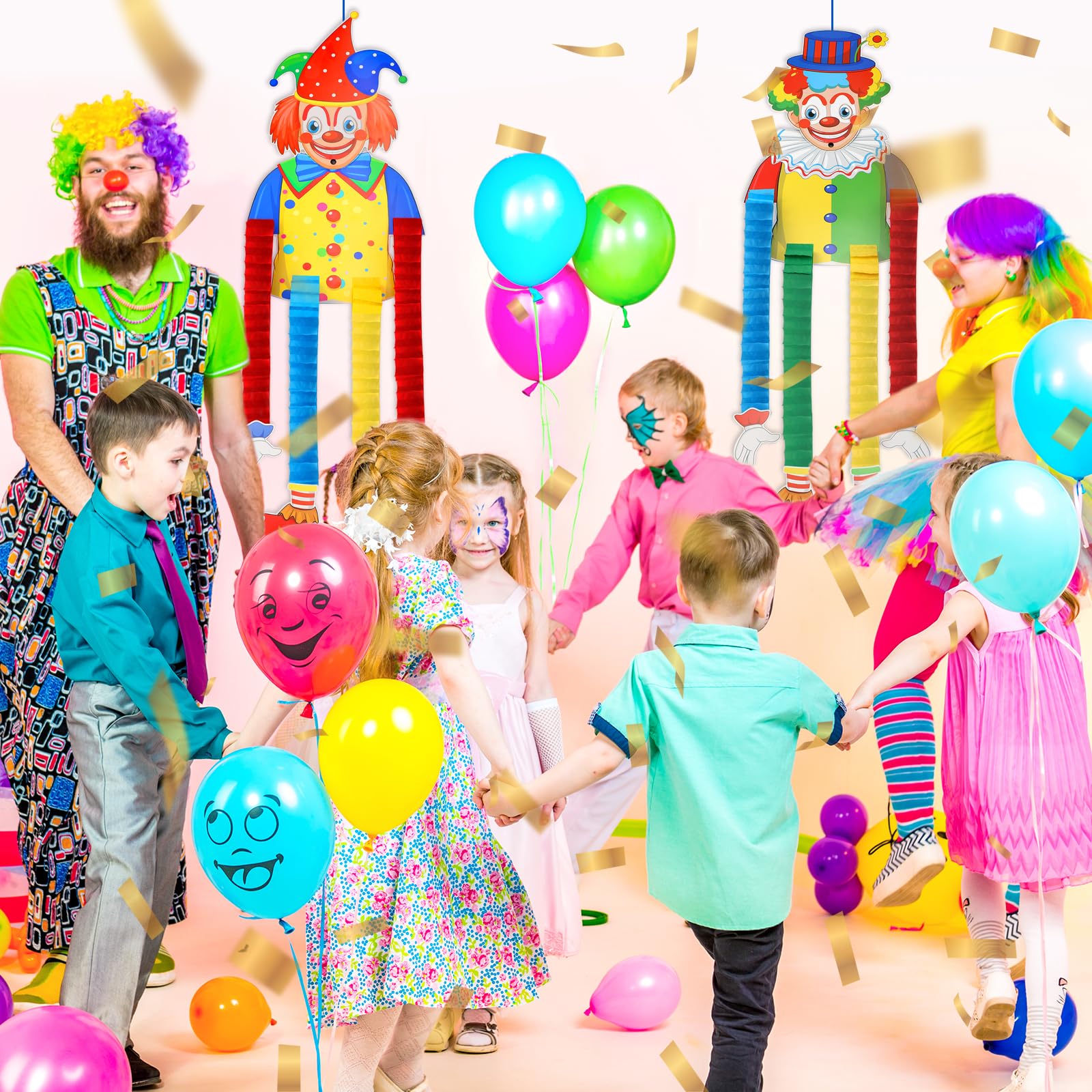 Mumjooyi Décoration de Clown Bannière Suspendue 2 Pièces pour Carnaval Mardi Gras