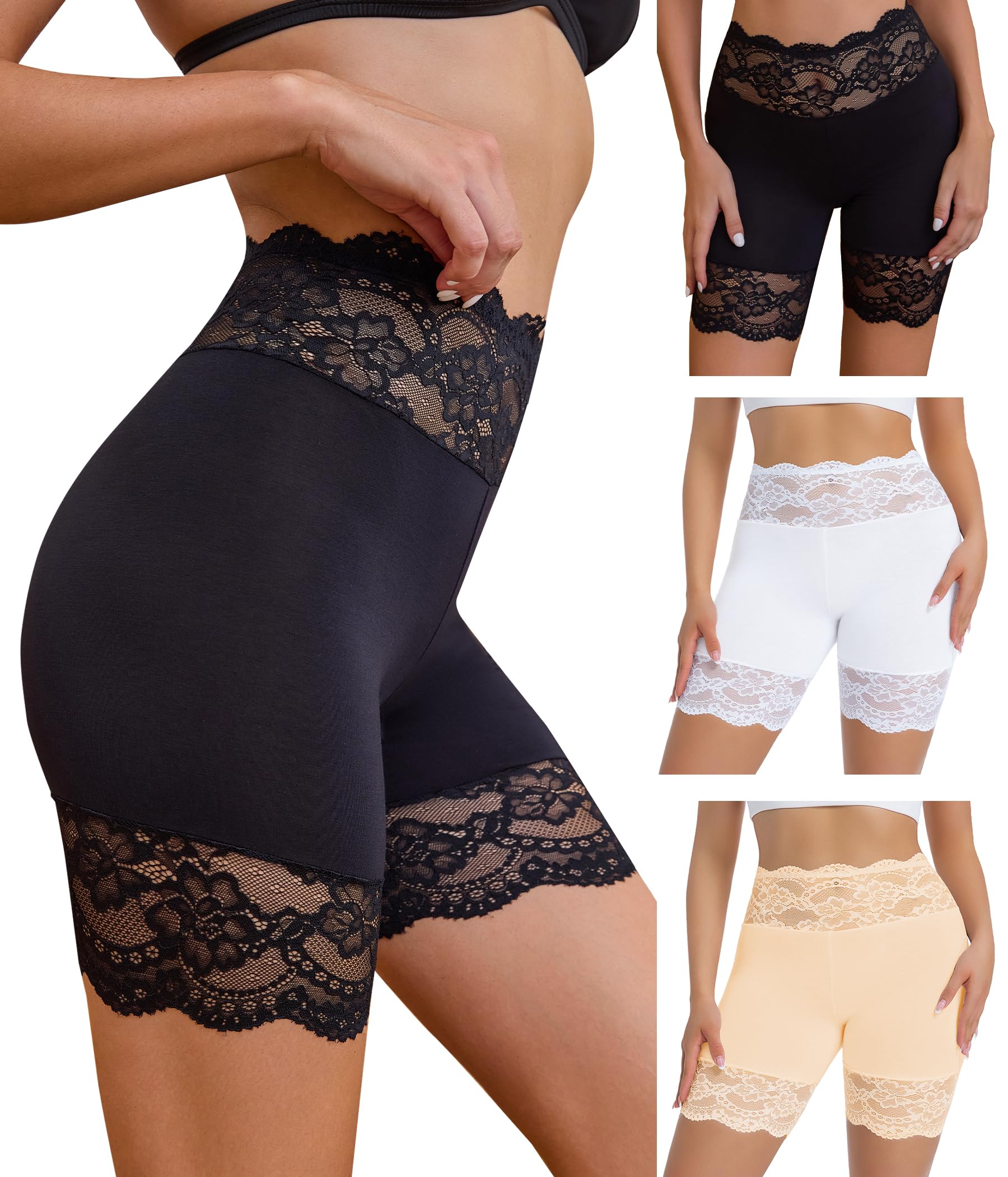 Hibluco Slip Shorts For Under Dresses Anti Chafing Boyshort Women Underwear
