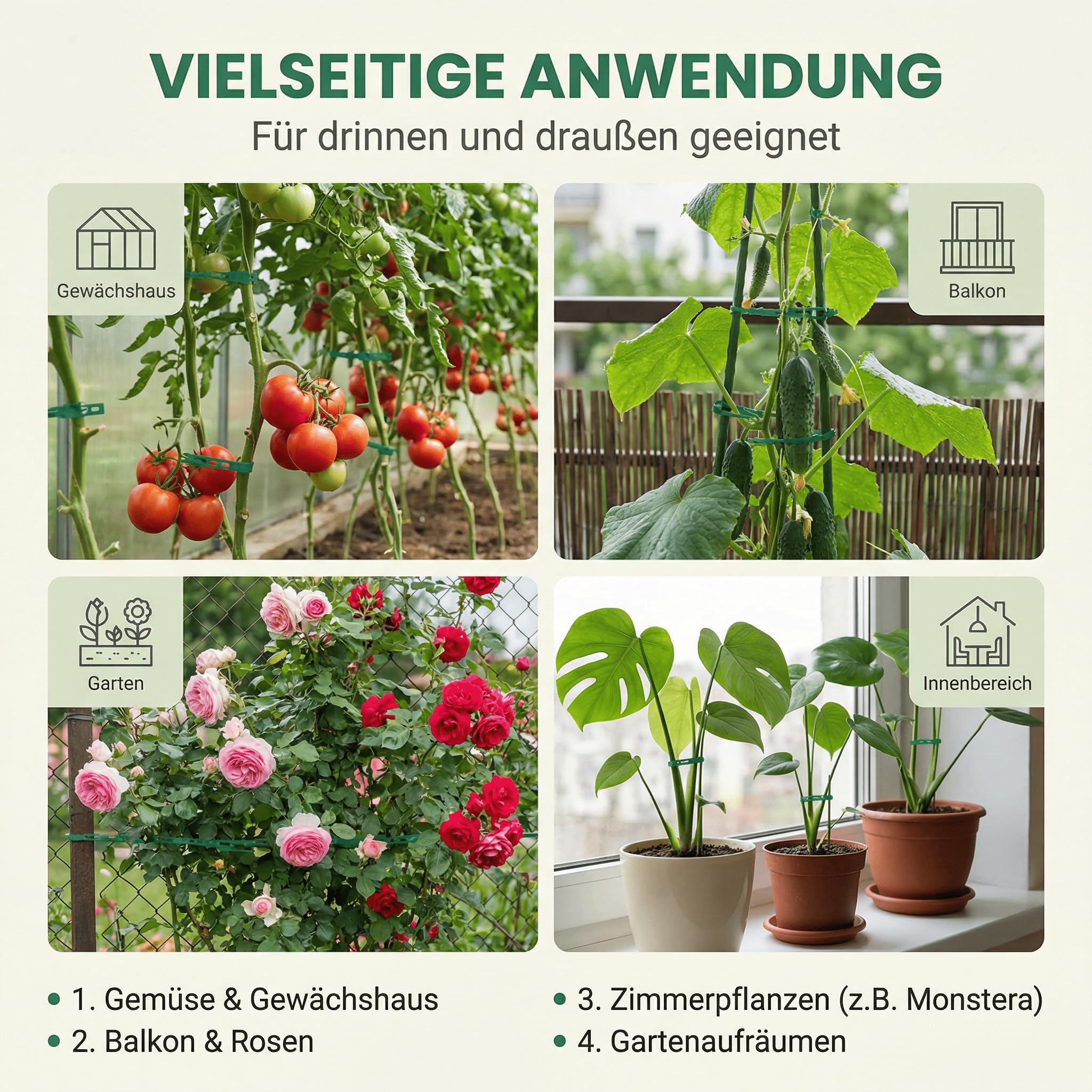 100 Stück Verstellbarer Pflanzenbinder, Pflanzkübel Pflanzenbinder Grün, 23cm Pflanzen Anbinder Gartenbinder für Gartenpflanzen Wachstum Pflege