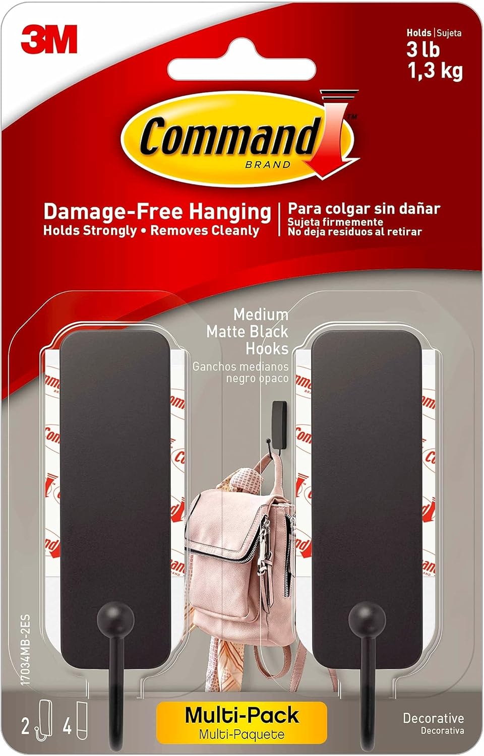 Command Medium Decorative Wall Hooks, Damage Free Hanging Wall Hooks