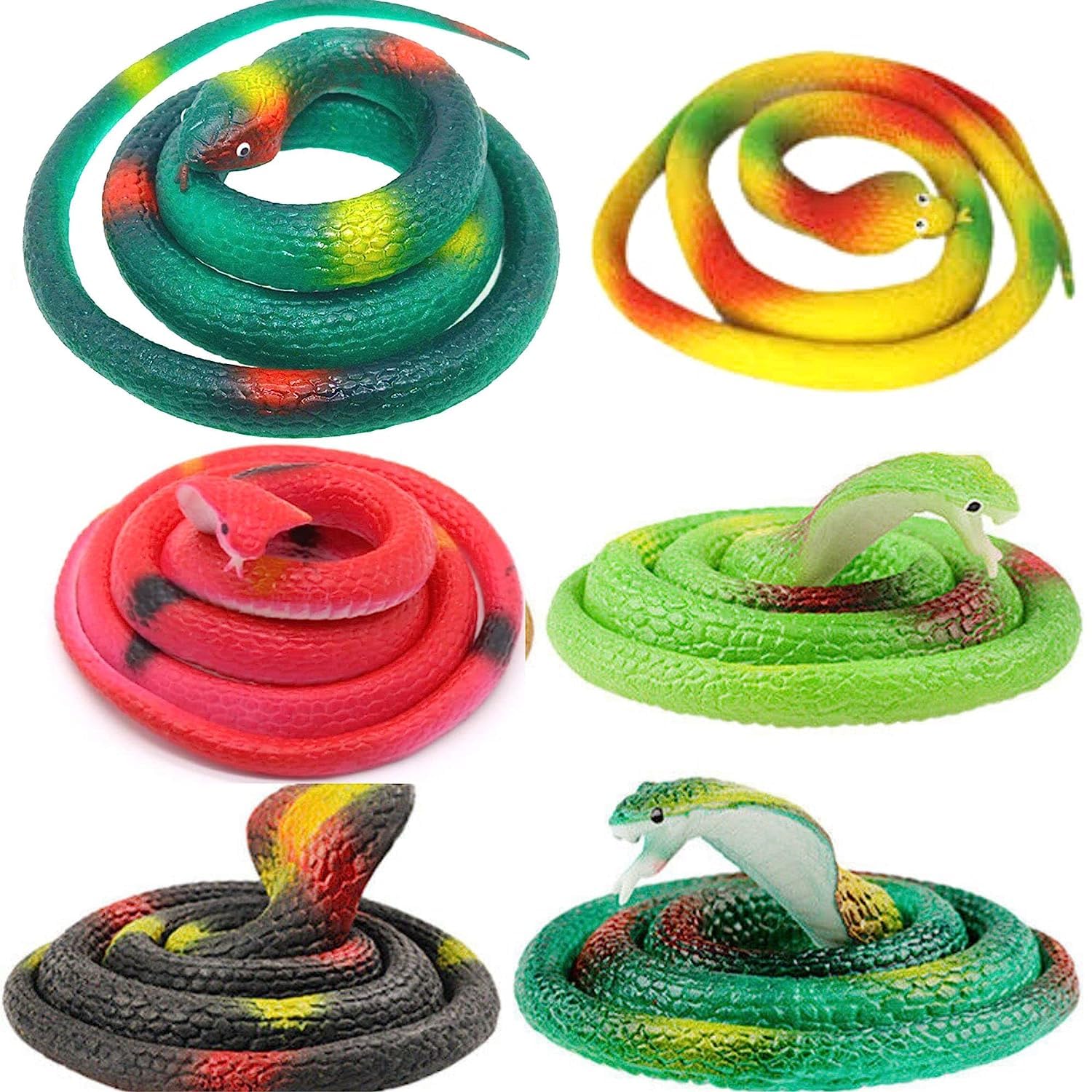 VASHE JAGMOOLYA Products Introduce Fake King Cobra Snake Made with Rubber to Play Indoor and Outdoor Gag or Magic Shows for Fun - 2 Pack