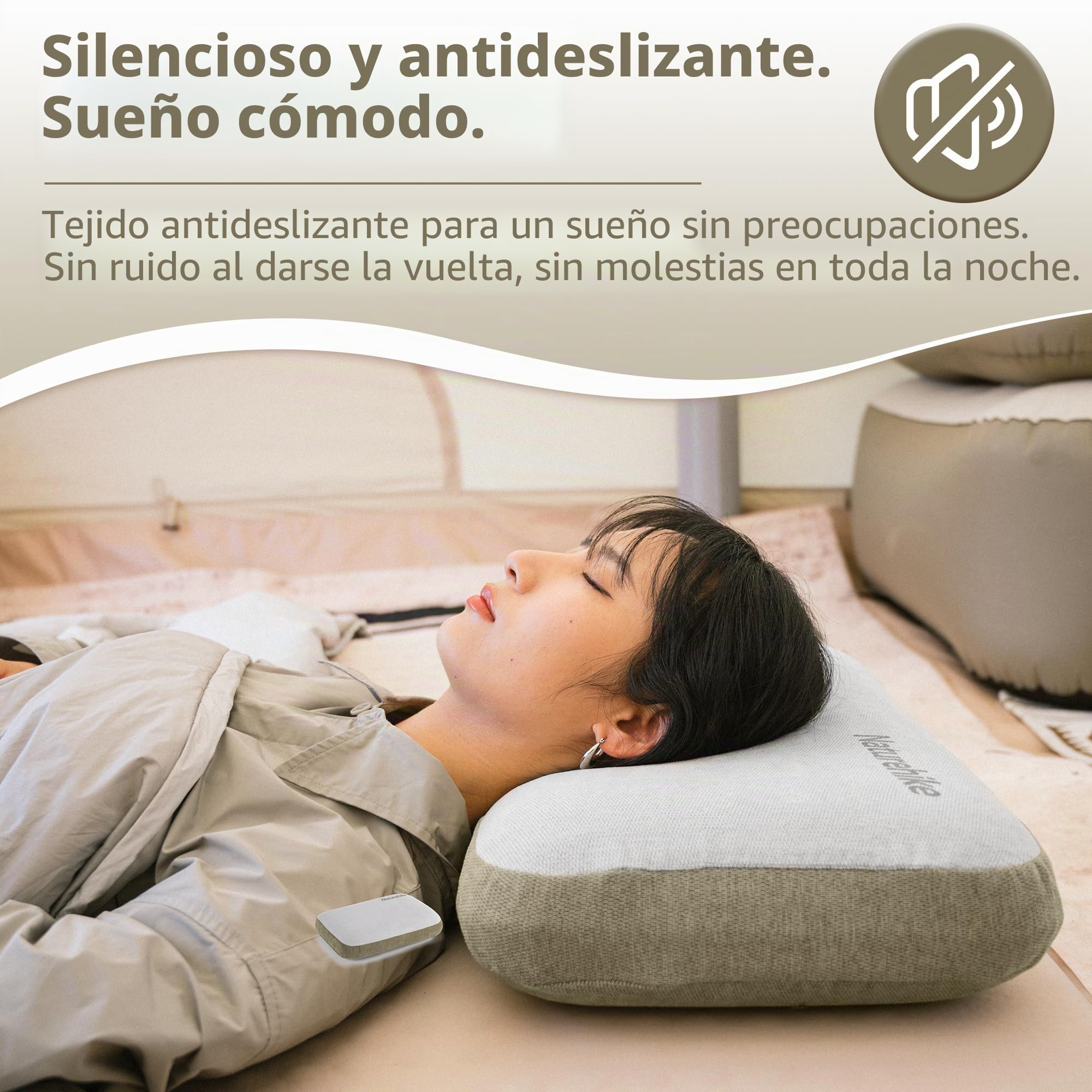 Naturehike Almohada CóModa De Espuma ViscoeláStica para El Cuello, Antibacteriana, Ayuda para Dormir, Antideslizante, Funda Lavable, NúCleo ExtraíBle, CojíN Cervical De Viaje, Almohada para AvióN