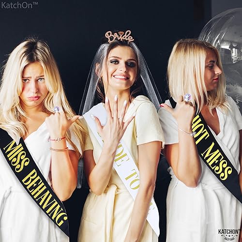 Miniatura 3 de KatchOn, Bandas de despedida de soltera y anillos LED, paquete de 24, accesorios de despedida de soltera, banda de novia y dama de honor para