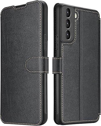 Funda tipo cartera para Samsung S22, de piel de alta calidad, con tarjetero protección completa de la lente cierre magnético para Samsung Galaxy S22