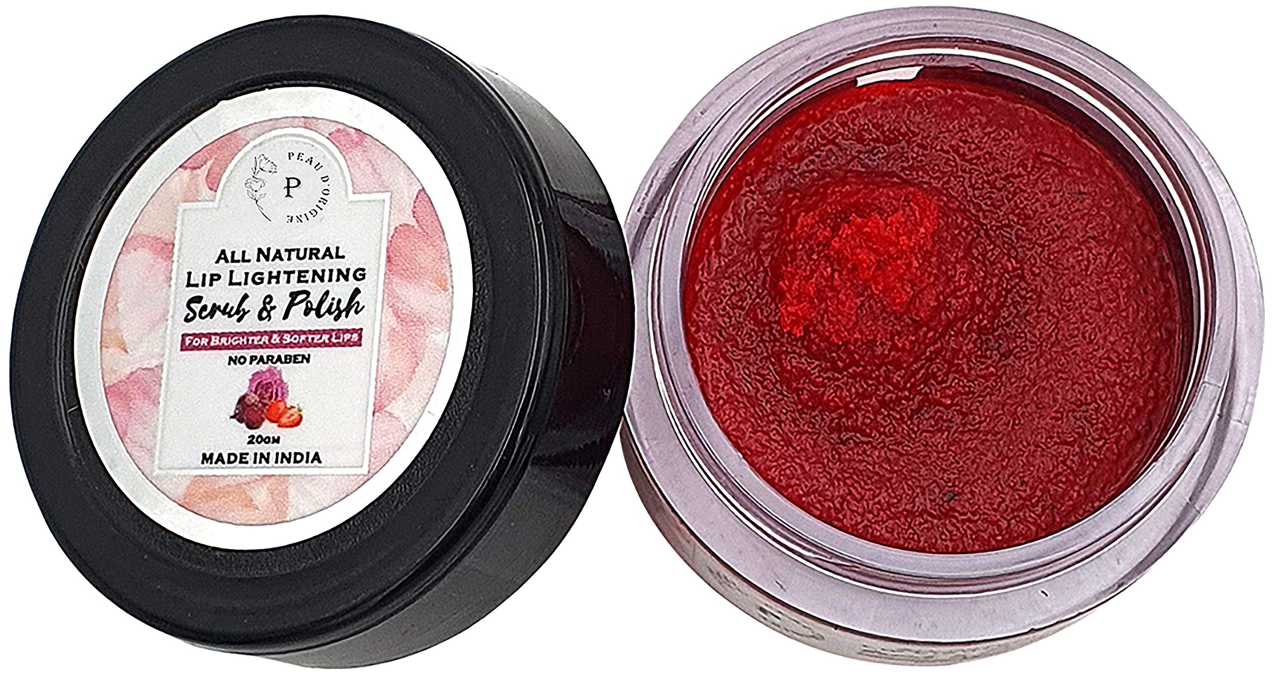 Peau D'origine Nourishing & Moisturising Lips Scrub With Beet Root, Rose & Strawberry Extract | Natural Lip Scrub For Lip Colour Enhancer (15 Grams)
