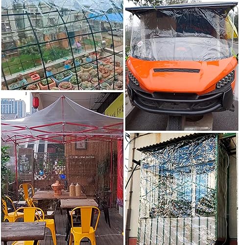 Miniatura 2 de Lona transparente gruesa de 4.6 x 6.6 pies  Lona de polietileno transparente resistente a la lluvia para jardín, cubierta de plantas, tela aislante