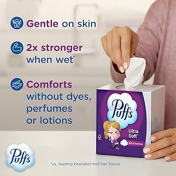Amazon.com: Puffs Ultra Soft Facial Tissues, 18 Cubes, 56