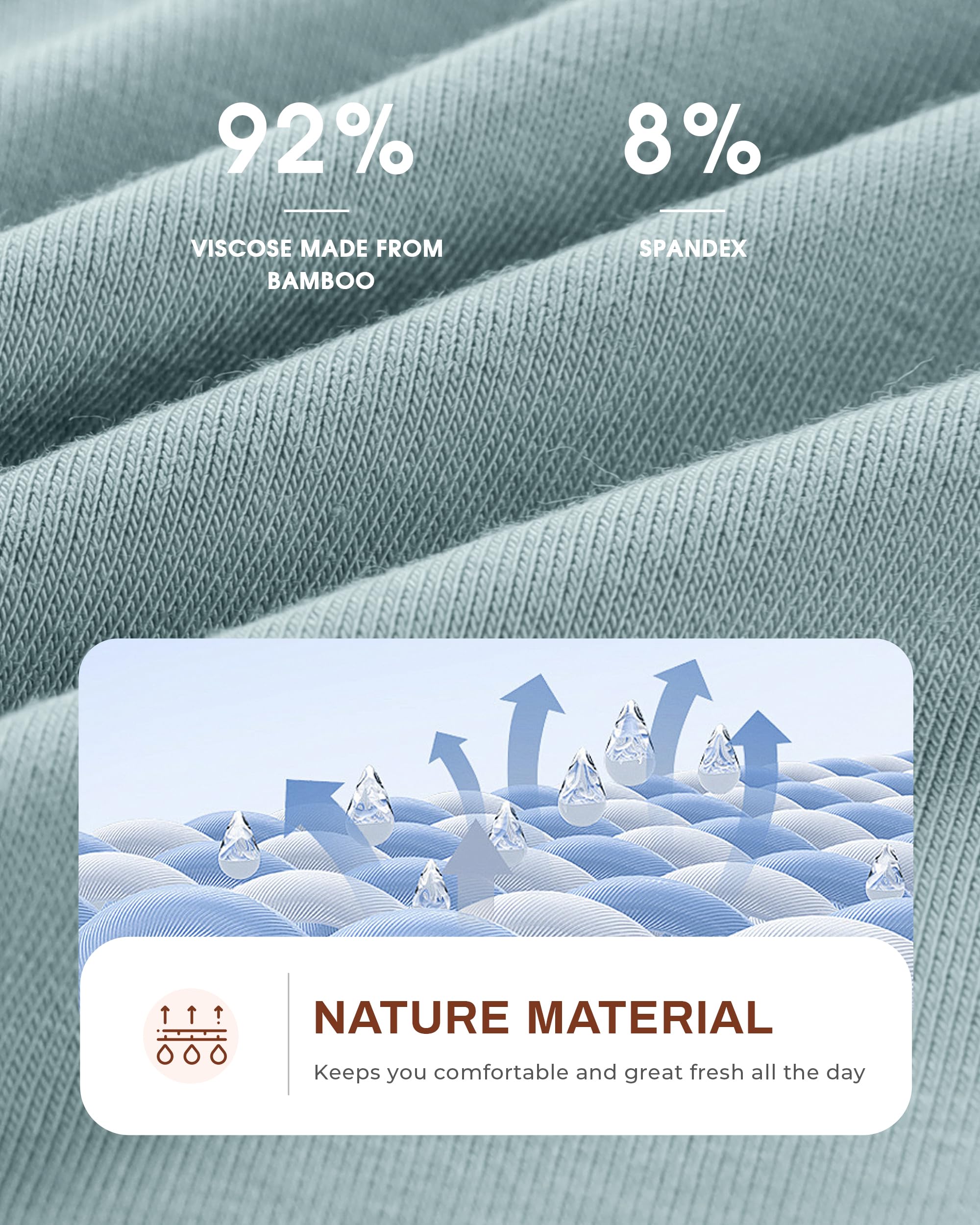 BAMBOO COOL Calzoncillos para mujer, ligeros, absorben la humedad, elásticos, suaves, transpirables, paquete de 5