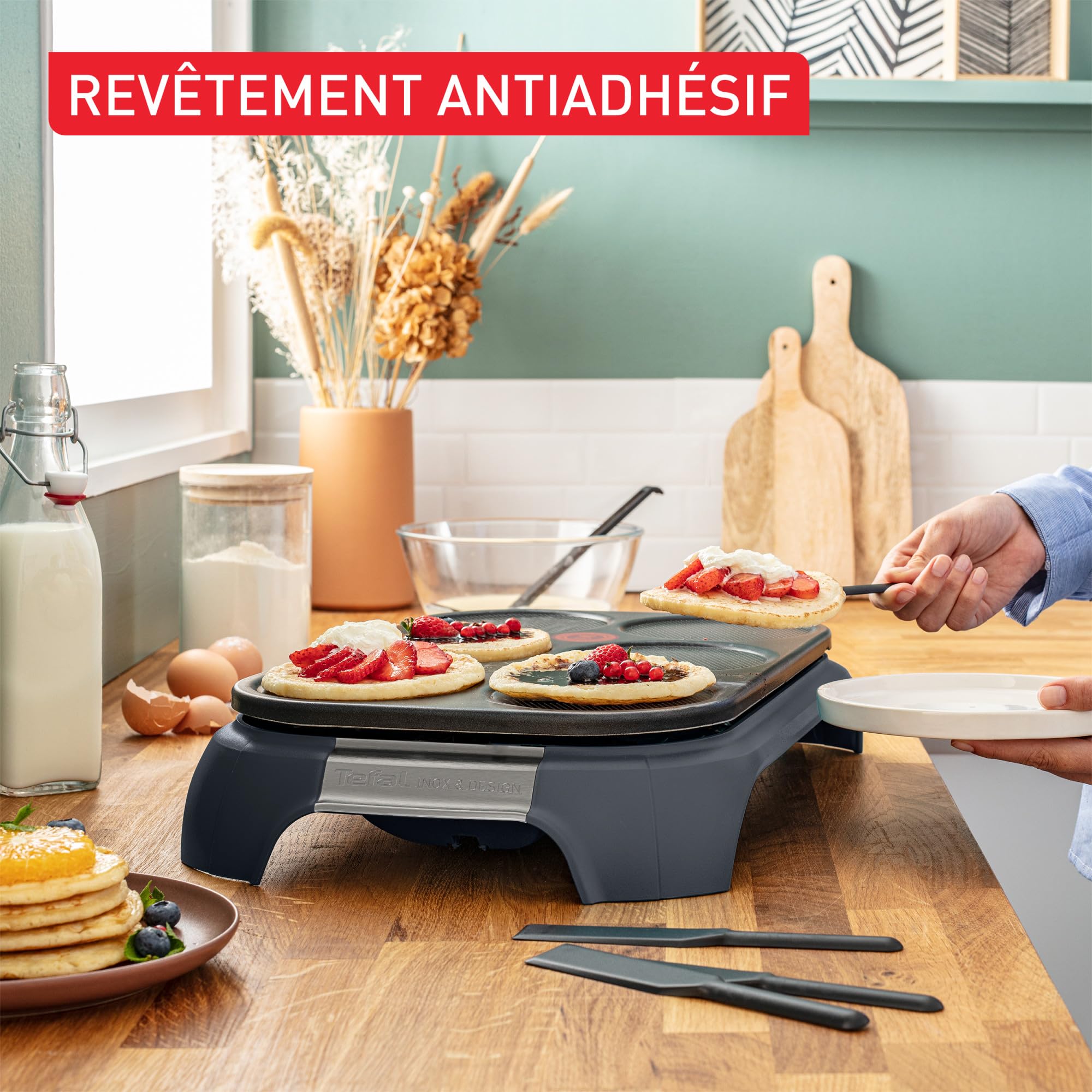 Image secondaire de Tefal Crep'Party - Appareil à Crêpes et Pancakes pour 6 Personnes avec Rangement Intégré