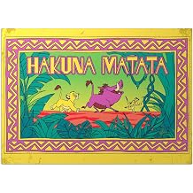 Displate Official Disney Metal Poster Magnetic Mounting Licensed Artwork Modern Wall Decor The Lion King - Hakuna Matata Trio Poster 26.6" x 18.9"