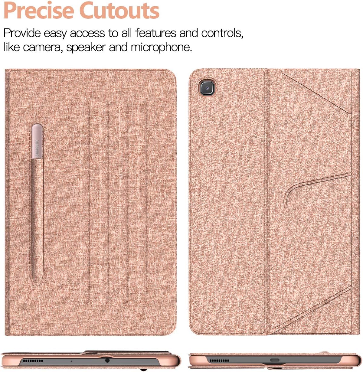 TiMOVO Case for All-New Samsung Galaxy Tab S6 Lite 10.4 Inch 2020 (SM-P610/P615), Multiple Angles Magnetic Stand Case with Auto Wake/Sleep & Pen Slot Fit Galaxy Tab S6 Lite 10.4 2020 Tablet-Rose Gold