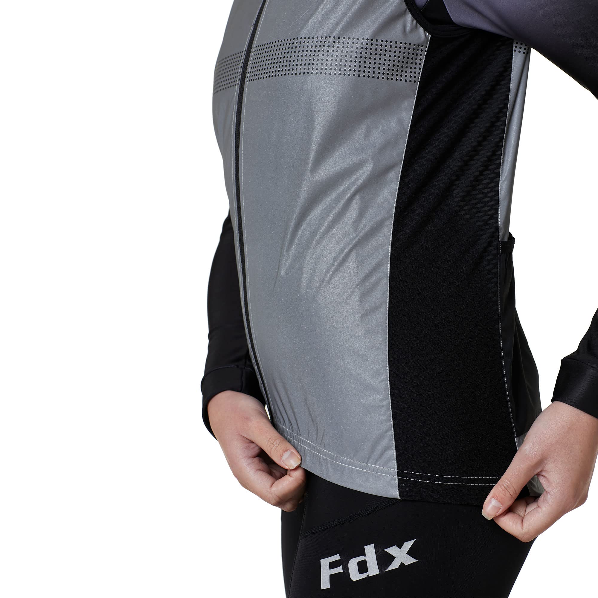 FDX Damska kamizelka rowerowa, wodoodporna, oddychająca, odblaskowa kamizelka rowerowa 360, lekka, damska wiatroszczelna kurtka bez rękawów do MTB, wędrówek, jazdy na rowerze, damski top