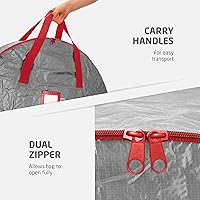 Vista 4 de ZOBER Contenedor de almacenamiento para corona de Navidad de 24 pulgadas - Bolsa para coronas artificiales con caja - Bolsa de almacenamiento