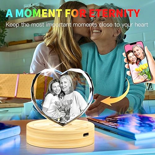 Miniatura 7 de Foto de cristal 3D, regalos únicos personalizados con tu propia foto para élella, mamá, papá, mujeres, hombres, imagen grabada con láser 3D, imagen