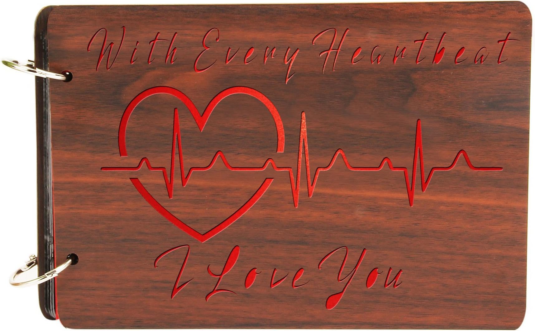 Sehaz Artworks Heartbeat Scrapbook Photo Albums for 4x6 Photos for Baby Birthdays, Couples Husband Wife (26 cm X 16 cm X 4 cm, Brown)