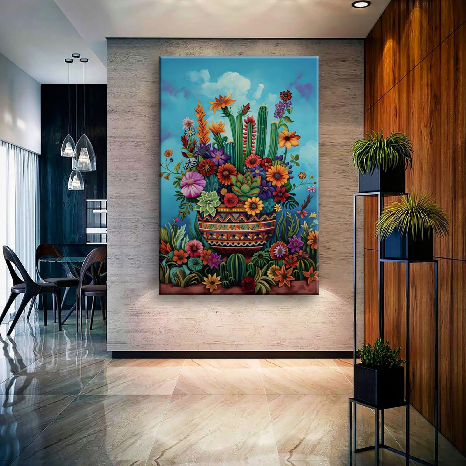 Amazon.com: Colorful Cactus and Succulent Wall Art, Vibrant