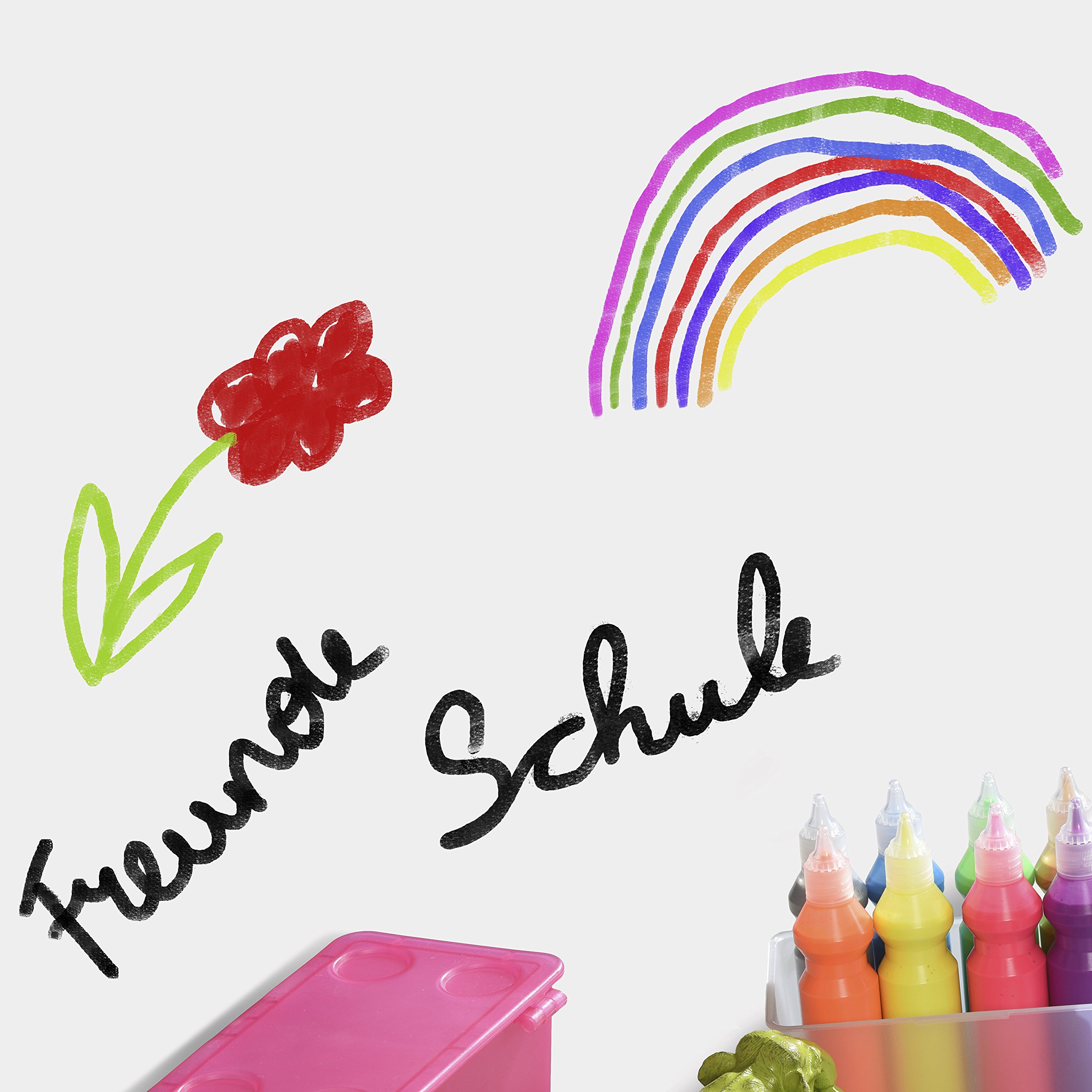 Venilia Lamina Pizarra Blanca autoadhesiva incl 1 bolígrafo, Blanco, 45cm x 1,5m, Espesor 150μ, Foglio di carta autoadesivo Whiteboard, PVC senza ftalati, Prodotto in UE