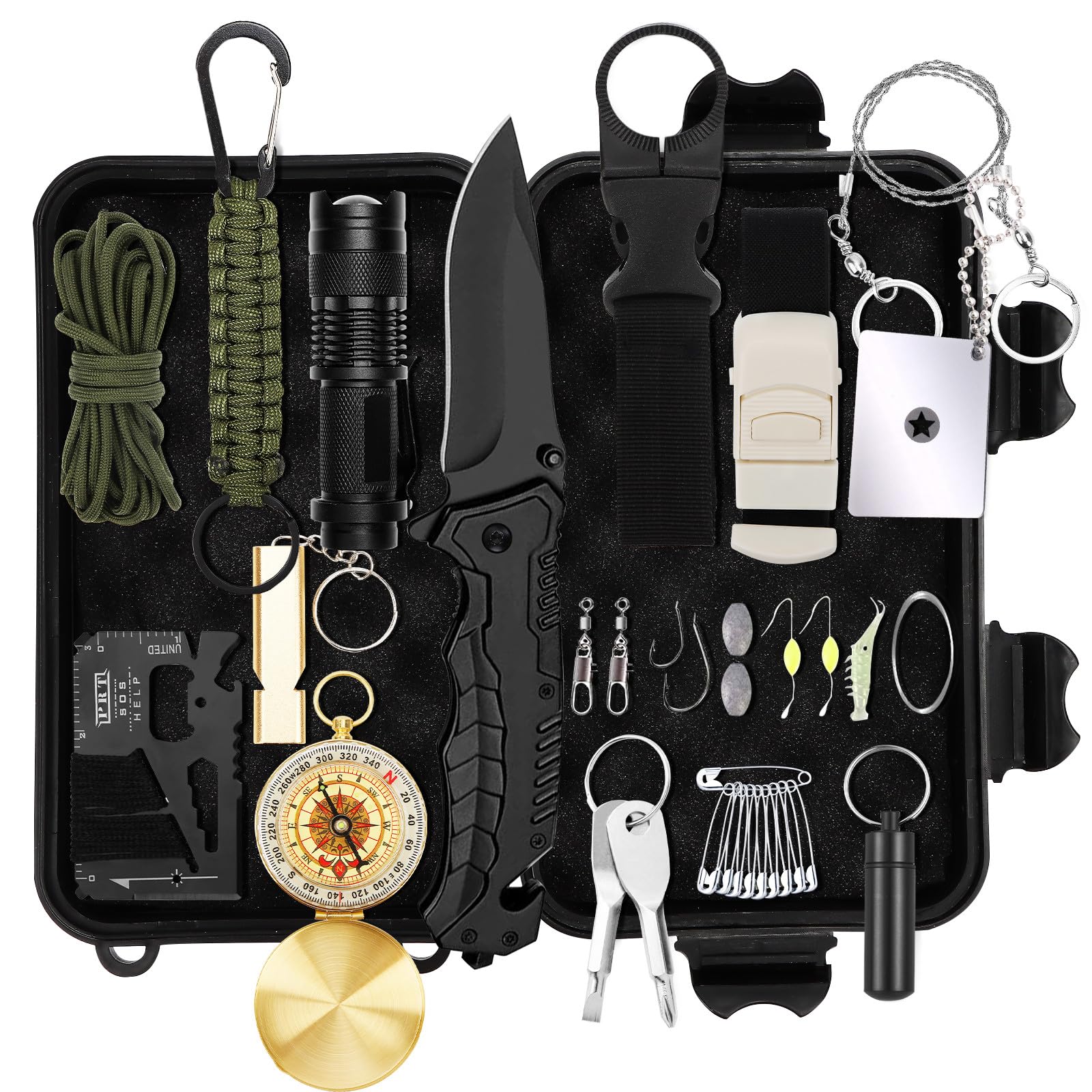 WOWOSS Survival Kit 36-in-1 Survival Equipment Emergency Tool Outdoor Multi-Tools for Hiking Camping Hunting Cycling Outdoors