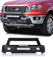 Vista 8 de IRONBISON Barde Parachoques delantero para Ford Ranger 2019-2023, protector de parachoques delantero plegable resistente con luces antiniebla