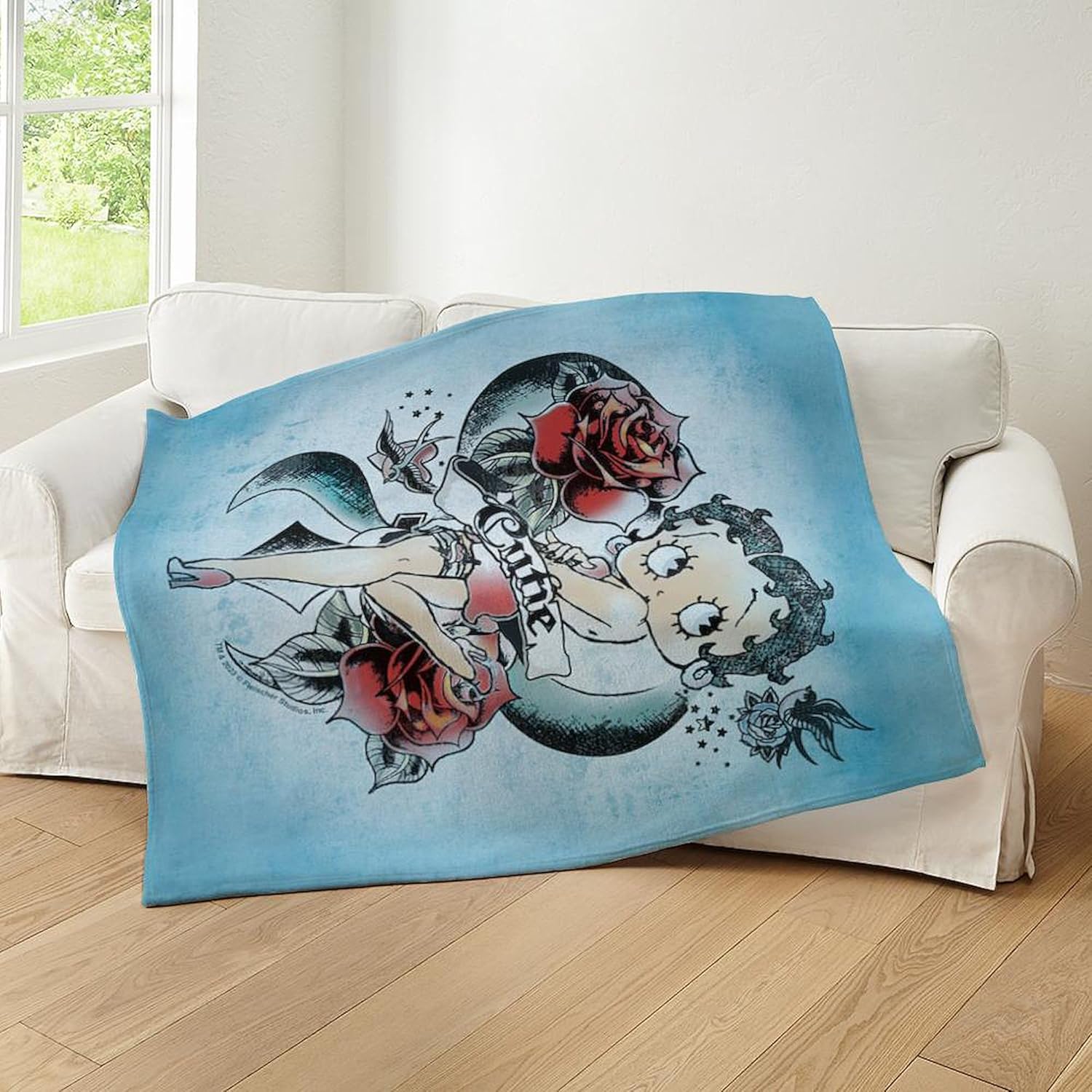 CafePress Betty Boop Tattoo Cutie Super Soft Fleece Plush Throw Blanket, 60"x50"
