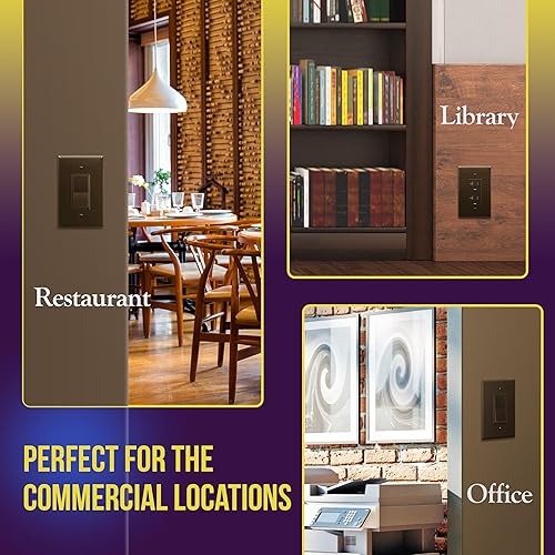 Miniatura 6 de ENERLITES Placa decorativa de pared para interruptor de luz o toma de receptáculo, acabado brillante, tamaño grande de 1 banda, 5.5 x 3.5 pulgadas,