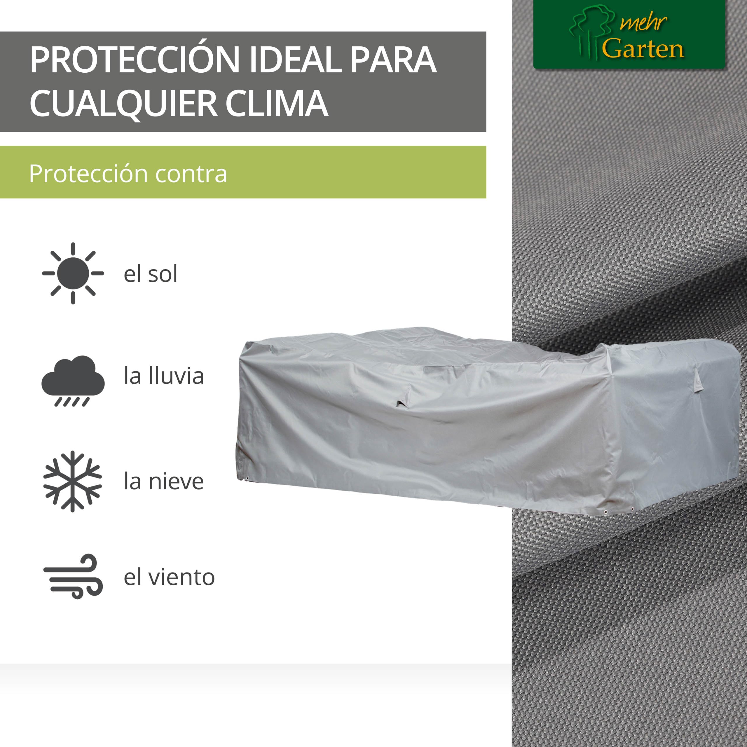Funda salón de jardín rectangular 300x300x80 cm