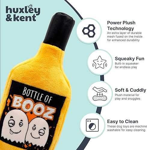 Miniatura 5 de Huxley & Kent para perros Botella de Booz Juguete divertido para perros de Halloween Juguete de peluche para perros con chirriante Regalo para
