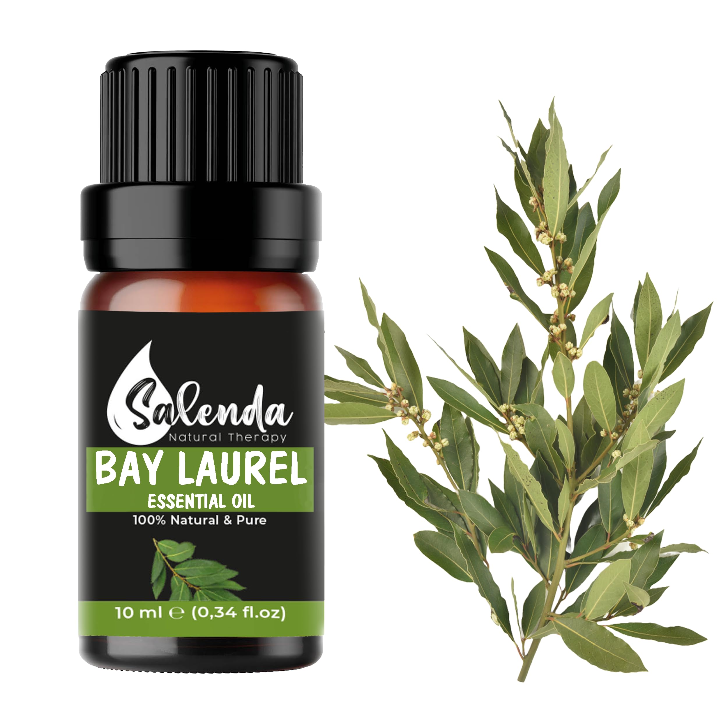 Bay Leaf Essential Oil by Salenda -100% Pure Bay Laurel, for Diffuser &amp; Humidifier, Massage, Skin &amp; Hair Care -0.34 Fl Oz (10 ml)