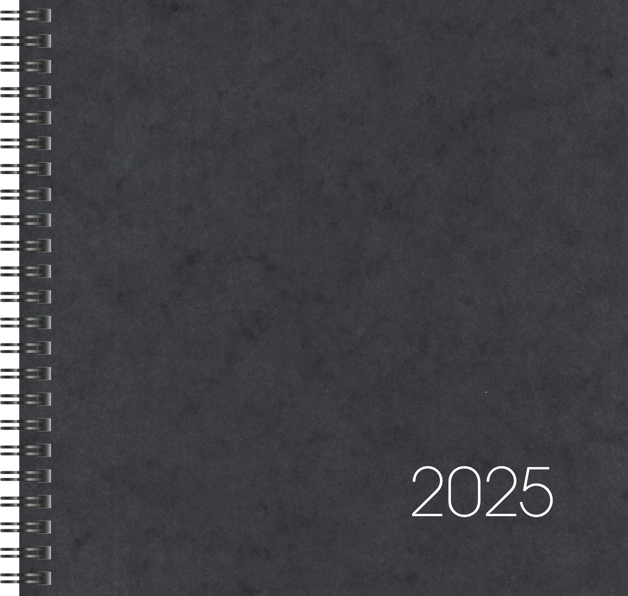 BRUNNEN Book Calendar Model 766 2025 | 210 x 205 mm, Cardboard, Black