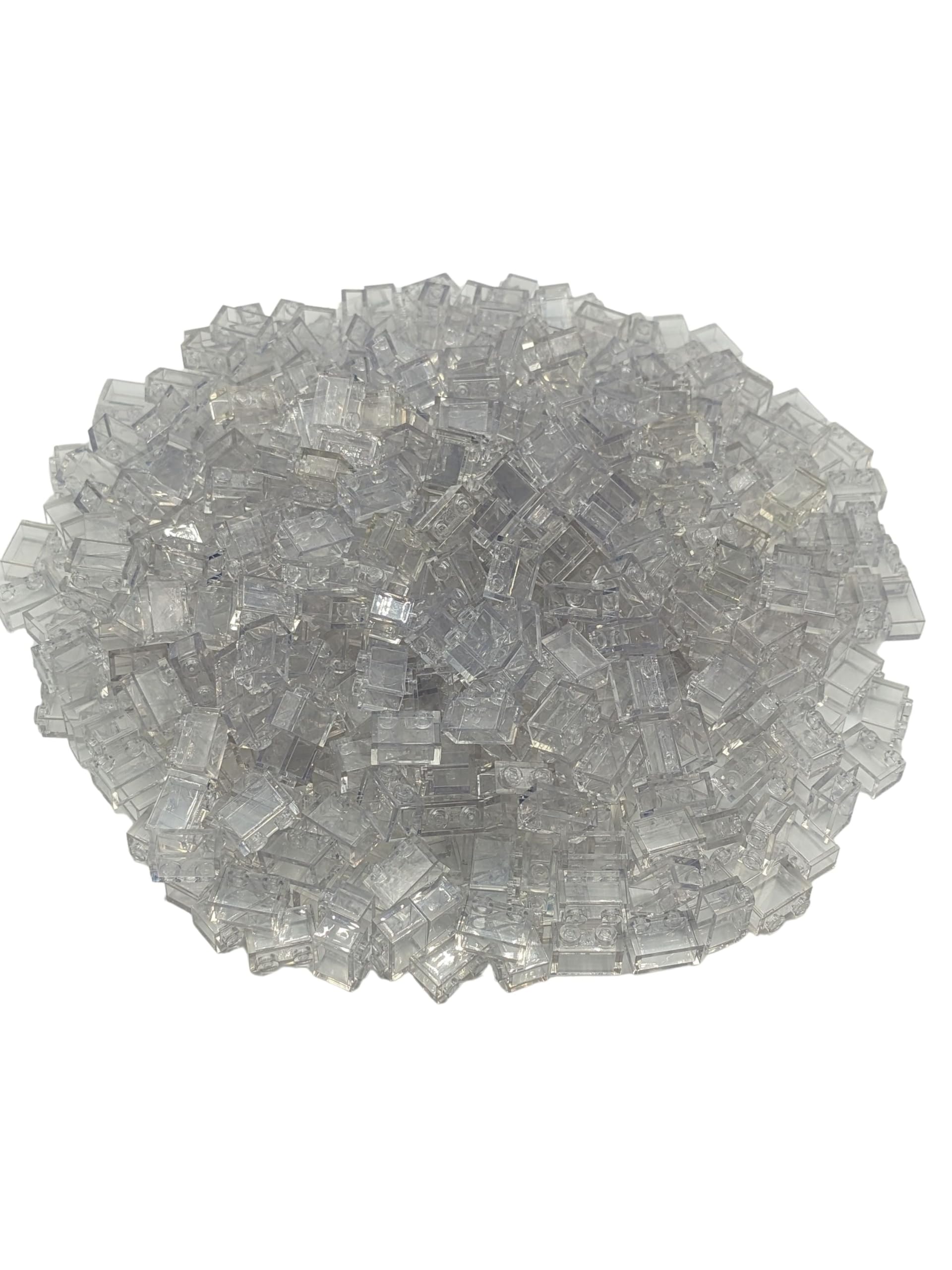 LEGO Building Accessories 1 x 2 Clear Transparent Brick without Pin, Bulk - 50 Pieces per Package