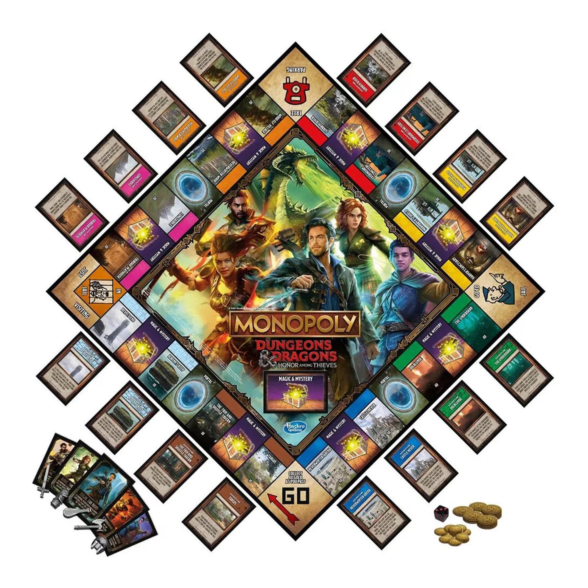 Monopoly Dungeons & Dragons: Honor Among Thieves Game, Inspired by the D&D Movie, Monopoly D&D Board Game for 2-5 Players, Ages 8 and up