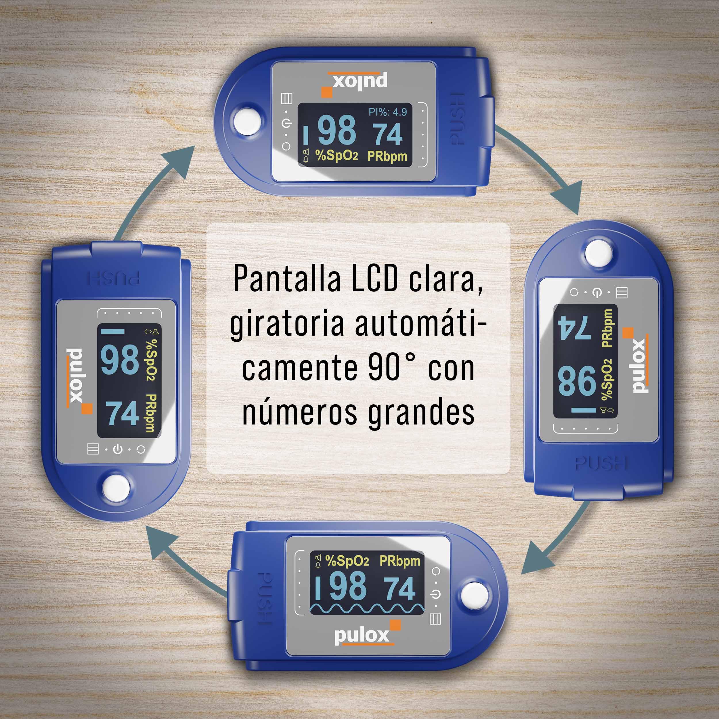 Pulsioxímetro pulox PO-250 con pantalla LCD en color, software y accesorios