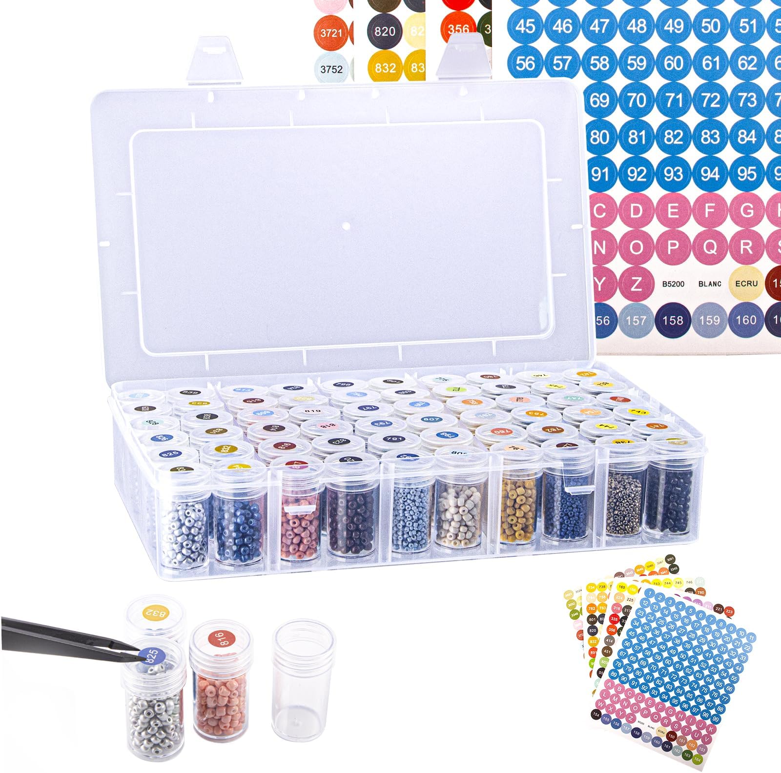 Amazon.com: 1 Pack 64 Grids Diamond Painting Tool Box Container Craft ...