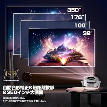 【新品未使用】AndroidTV14.0搭載　最大350インチプロジェクター Amazon.co.jp: Philoent プロジェクター 家庭用 小型 【1080P 8K対応
