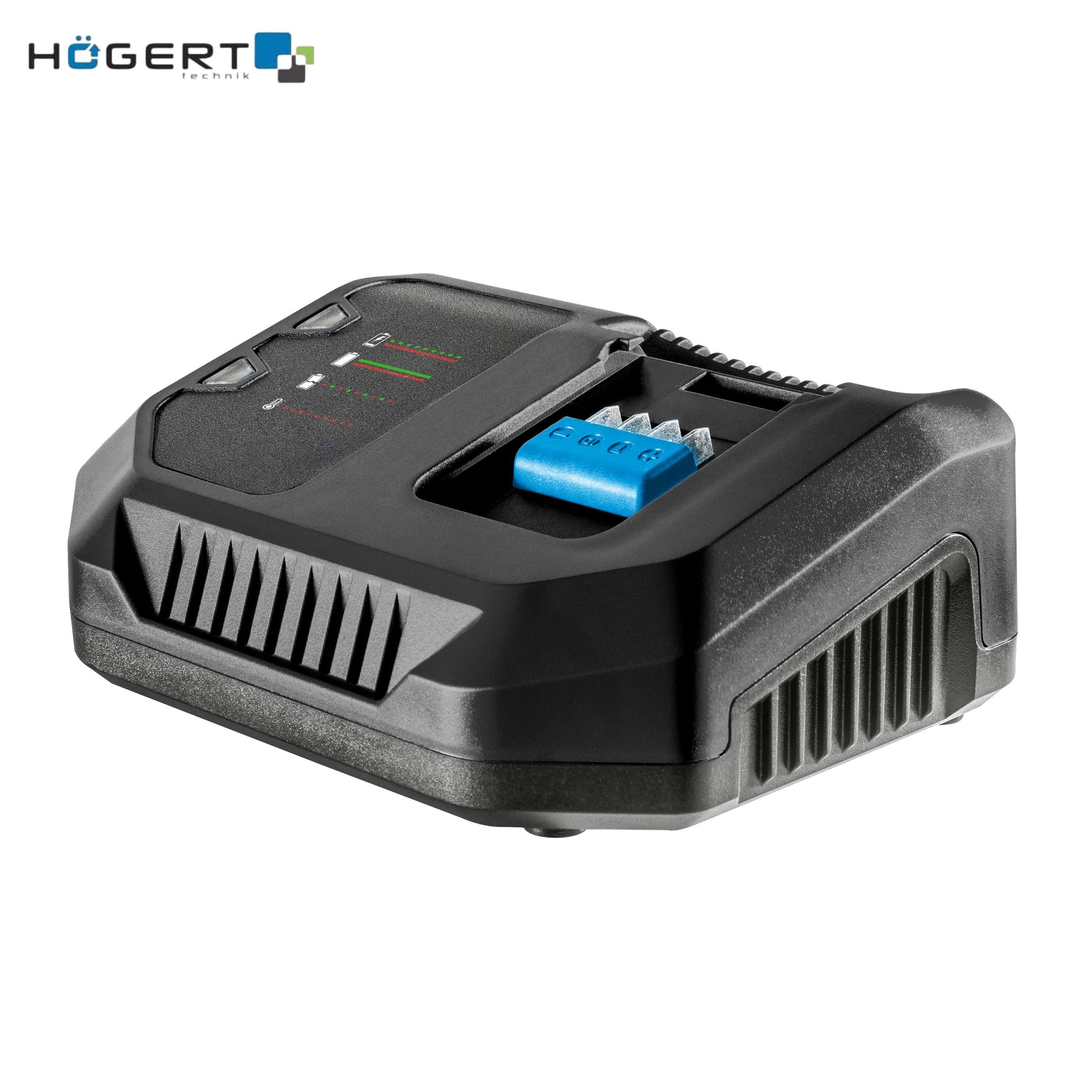 HÖGERT TECHNIK - Juego de herramientas eléctricas a batería 18 V Taladro percutor Martillo perforador SDS+ Amoladora angular 125 mm 2 baterías de 4 Ah Cargador de 4 A Juego de herramientas