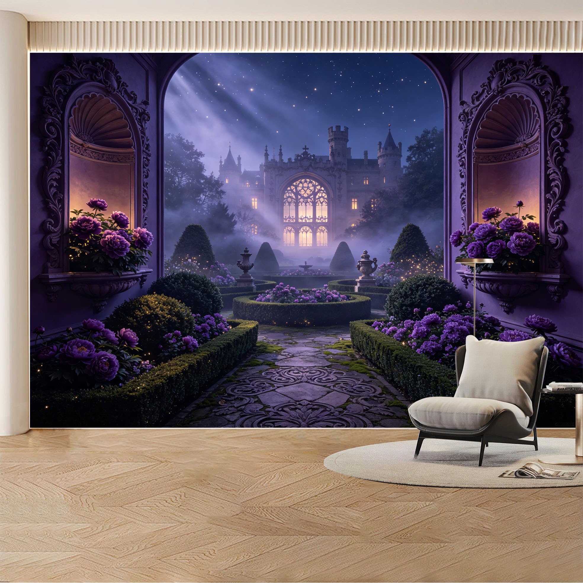 Custom Wall Mural Wallpaper Desert Canyon Landscape， 3D Effect Wall Decor Large Wall Art， Boho Misty Sunset Removable SelfAdhesive Large Photo for Living Room， Bedroom， Office