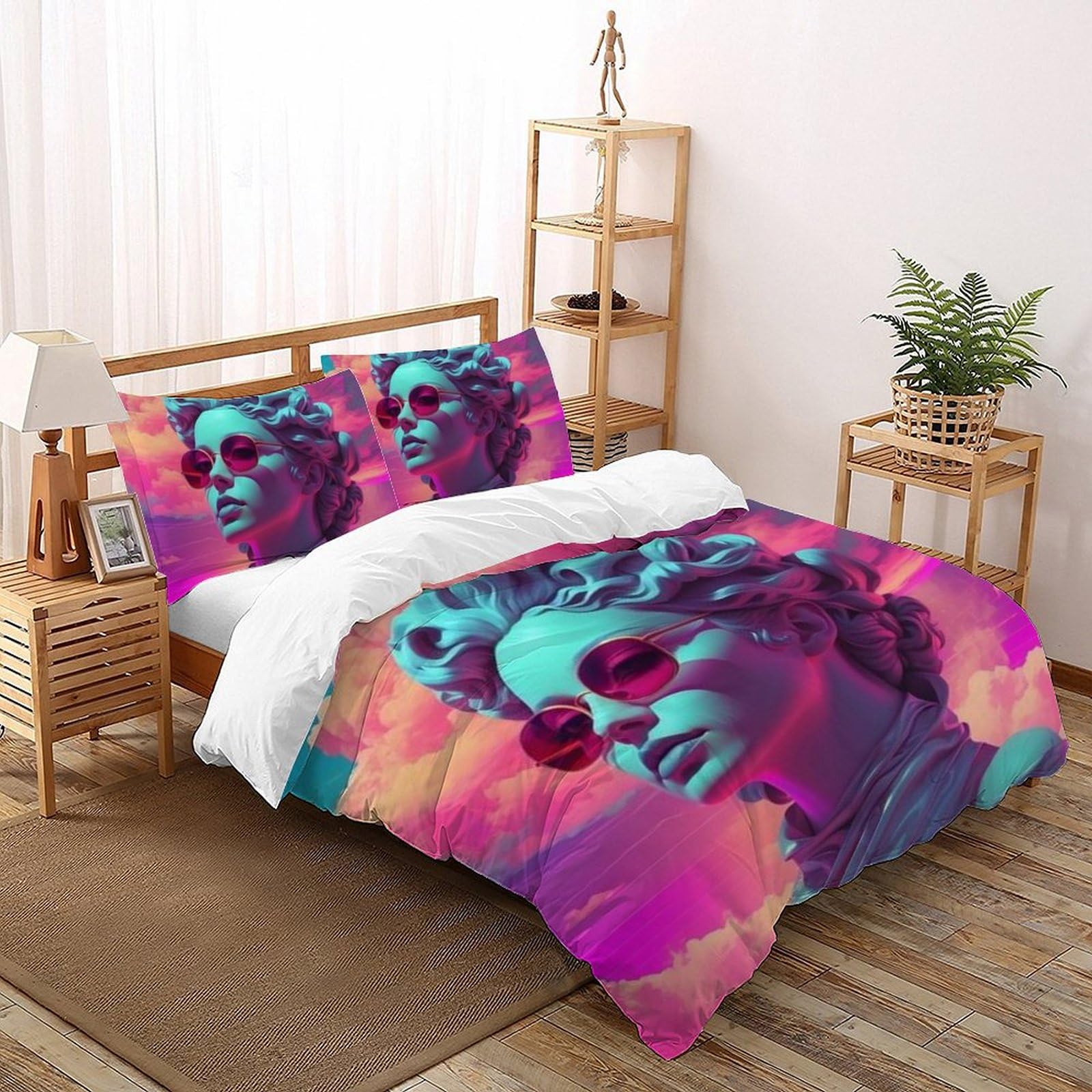 Housse de couette imprimé 3D 200x200cm pour un lit de fille tendance