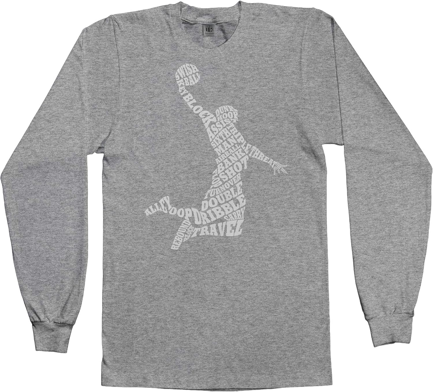 Threadrock Men's Basketball Player Typography Long Sleeve T-Shirt
