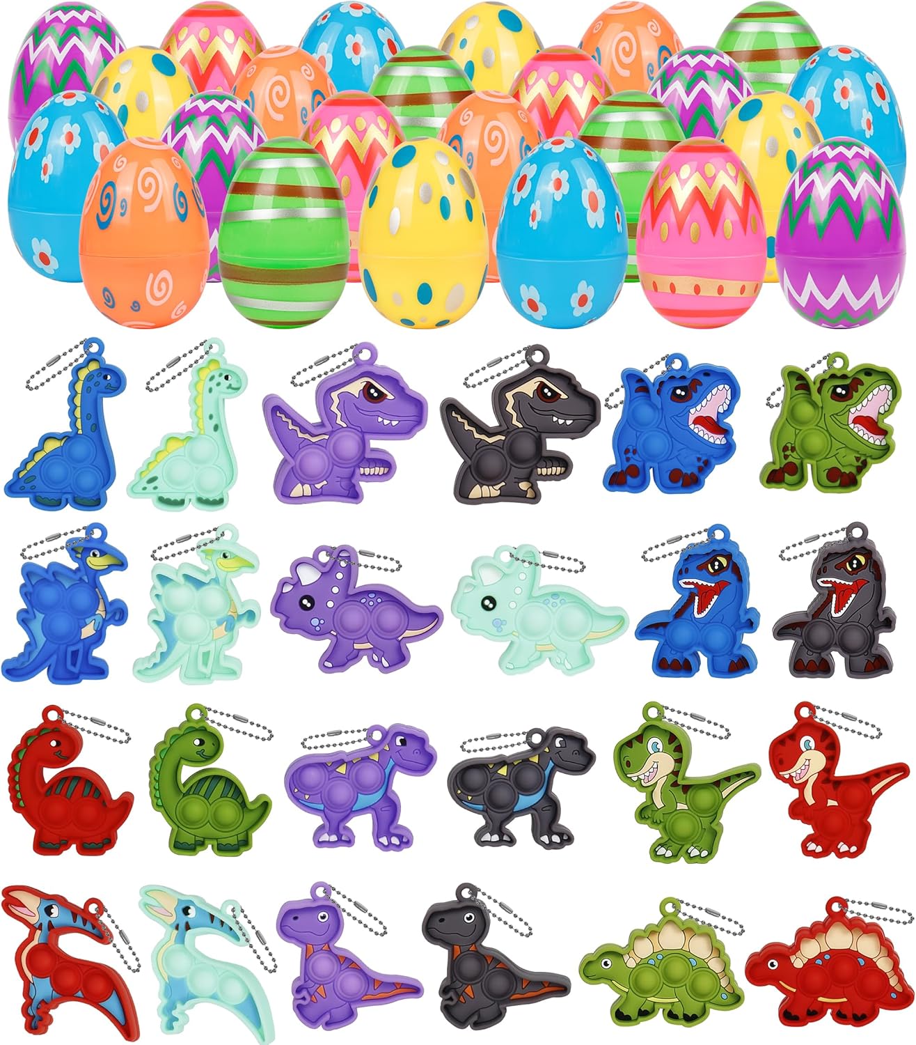24 Pack Easter Bunny Mini Squeeze Balls Prefilled in Easter Eggs,Squishy Stress Relief Fidget Toys for Egg Hunt Easter Party Favors for Kids Boys Girls Easter Basket Stuffers