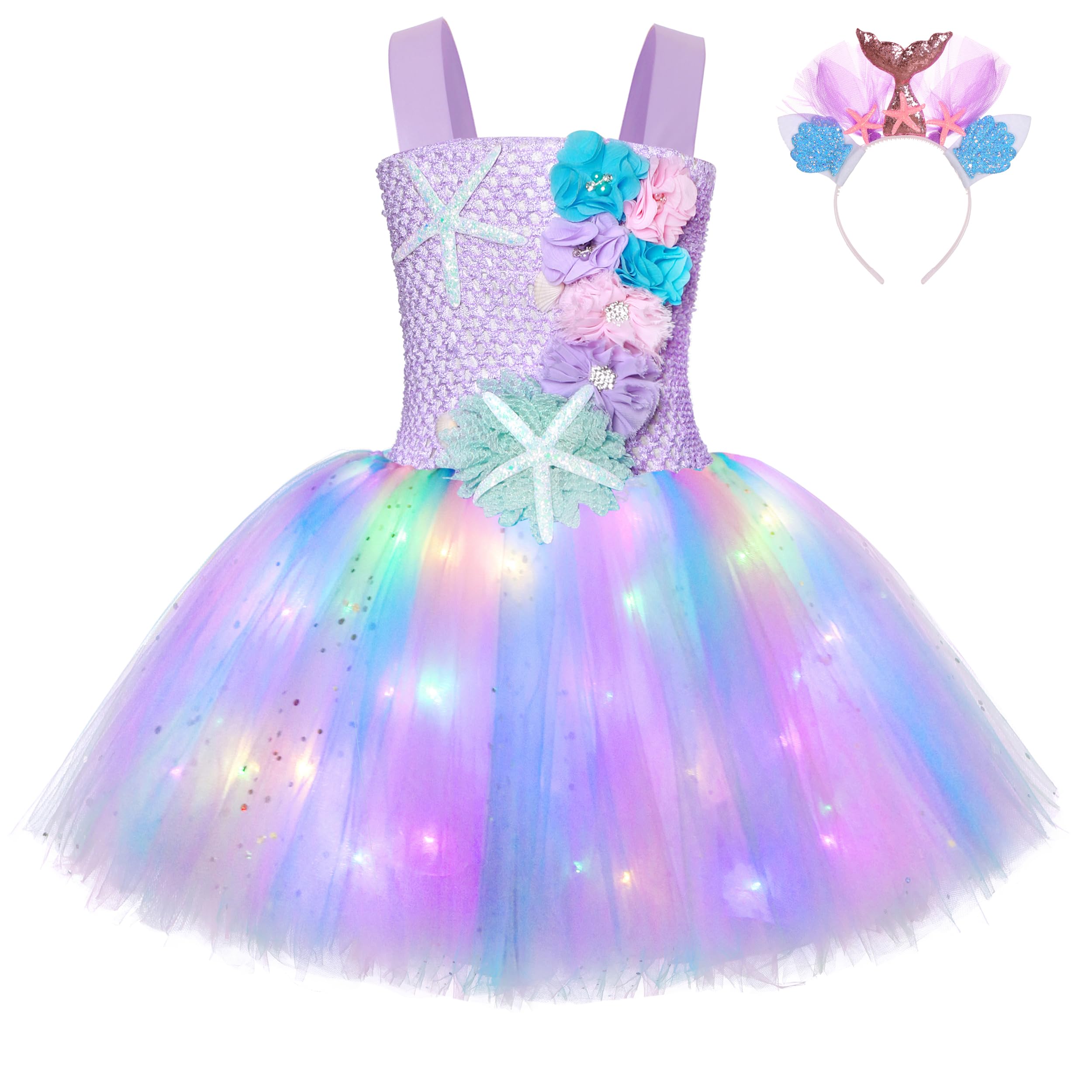 FONLAM Vestido Disfraz de Sirena Niña Bebé Vestido Tutú Princesa Bautizo Fiesta Niña Carnaval Halloween